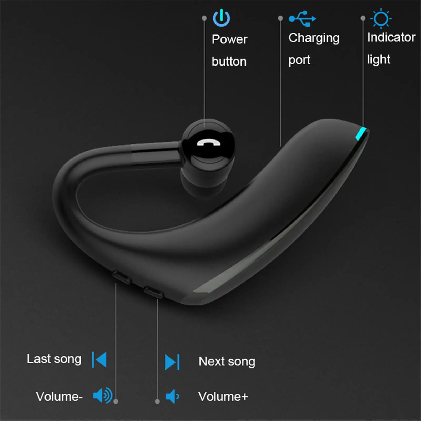 Wireless Headphones Bluetooth V5 0 Stereo Earphones Earbuds Noise Cancelling for Apple iPhone Samsung Galaxy S9 S8 Huawei LG