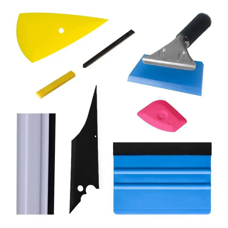  7 PCS Car Vinyl Spatula Wrapping Tools Rubber Jelly Conqueror Squeegee Scraper Vehicle Glass Protec