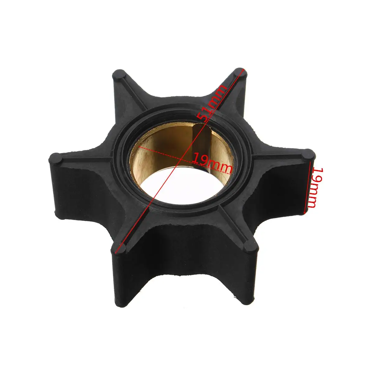Замена крыльчатки водяного насоса для Mercury 30-70HP 18-3007 47-89983T 47-65959 Black Rubber 6 лопастей