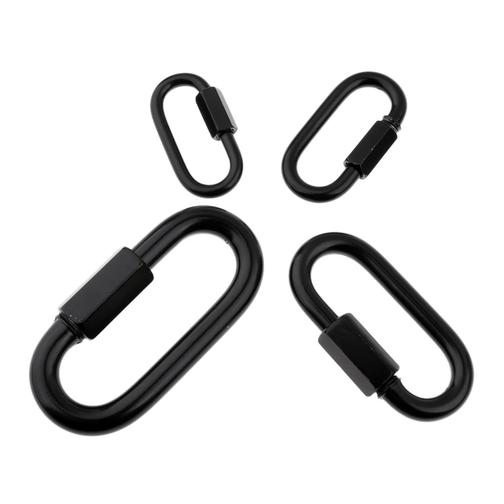 4pcs Stainless Steel 316 Quick Link Screw Locking Carabiners Quickdraws