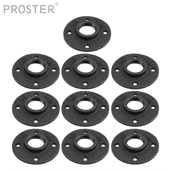 

PROSTER 10pcs Iron Pipe Fittings Wall Mount Floor Antique DN15 Flange Piece Hardware Tool cast iron flanges cast iron