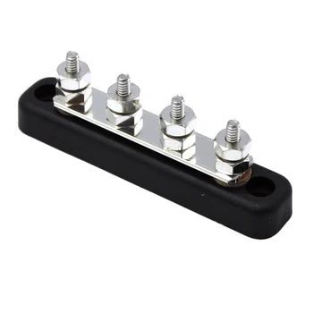 

4 Position Terminal Distribution Block - Terminal Strip Blocks ,with 100A DC, 48A AC (Black)