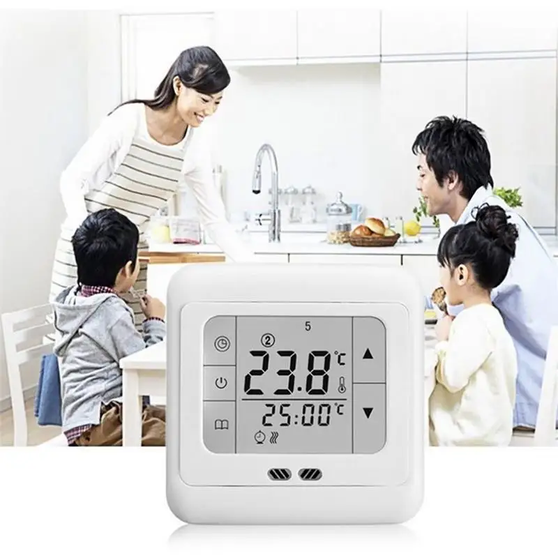 

Touch Screen LED Programmable Heating Thermostat Smart Home Thermoregulator For Warm Floor Electric Heating System Controller