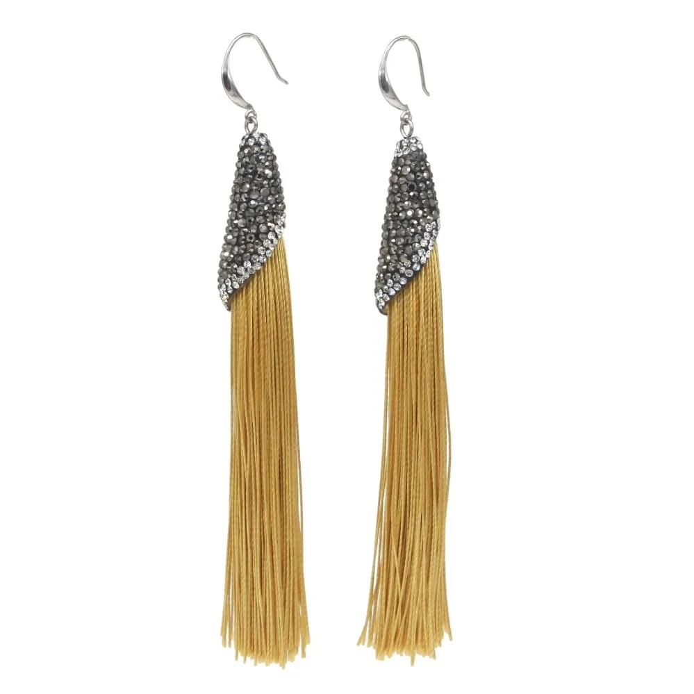 New Design Spike Tassel Earrings For Women Luxury Crystal Female Lady Party Weddings orecchini | Украшения и аксессуары