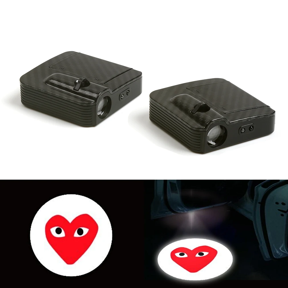 

New Cartoon Wireless Courtesy Car Logo Door Ghost Shadow Laser Projector Light 12V CUET Pair