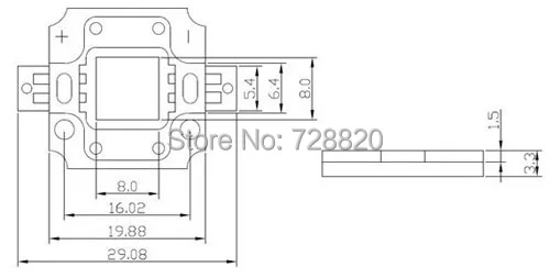 10w 420nm size