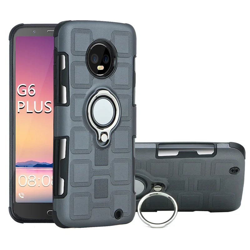 Роскошный чехол с магнитным кольцом и подставкой для Motorola Moto G5 G6 Plus Z3 Play телефона