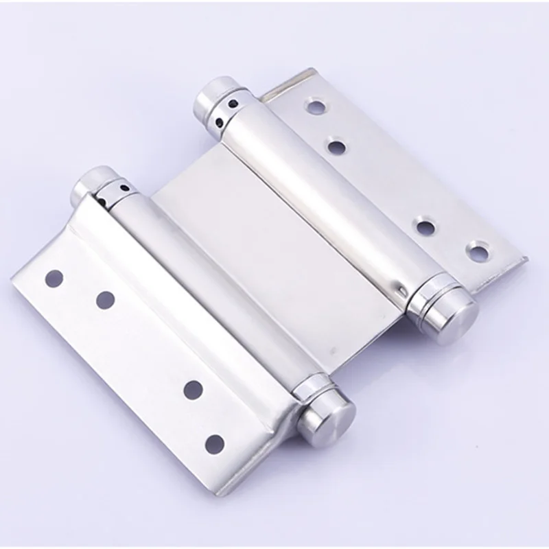 

1 Pair Cafe Saloon Door Swing Self Closing Double Action Spring Hinges Silver