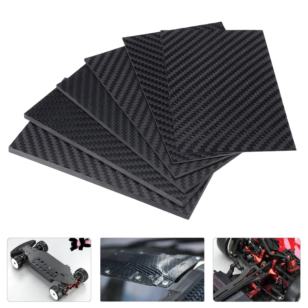 

3K Matte Surface Twill Carbon Plate Panel Sheets High Composite Hardness Material Anti-UV Carbon Fiber Board 125X75 mm 0.5-5MM