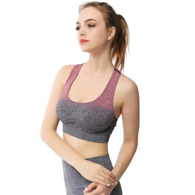

2019 Sports Bra Fitness Sexy Women Gradient Sportswear Sports Bra Gym Yoga Tank Tops Athletic Vest sports wear for women gym yog
