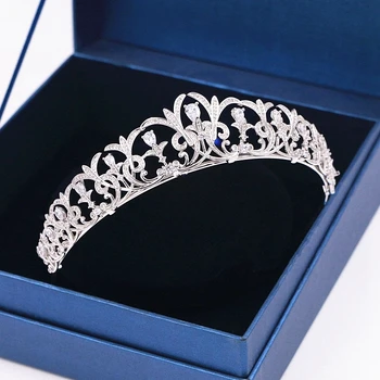 

Full Zircon Tiara Headband CZ Crown Jewelry Bride Headpiece Wedding Hair Accessories Headbands Bijoux Cheveux WIGO1271