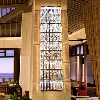 

Contemporary long Crystal Wall Lamp for Living room 110-240v E14 modern Led Wall Sconce Abajur Bedside vertitcal wall fixtures