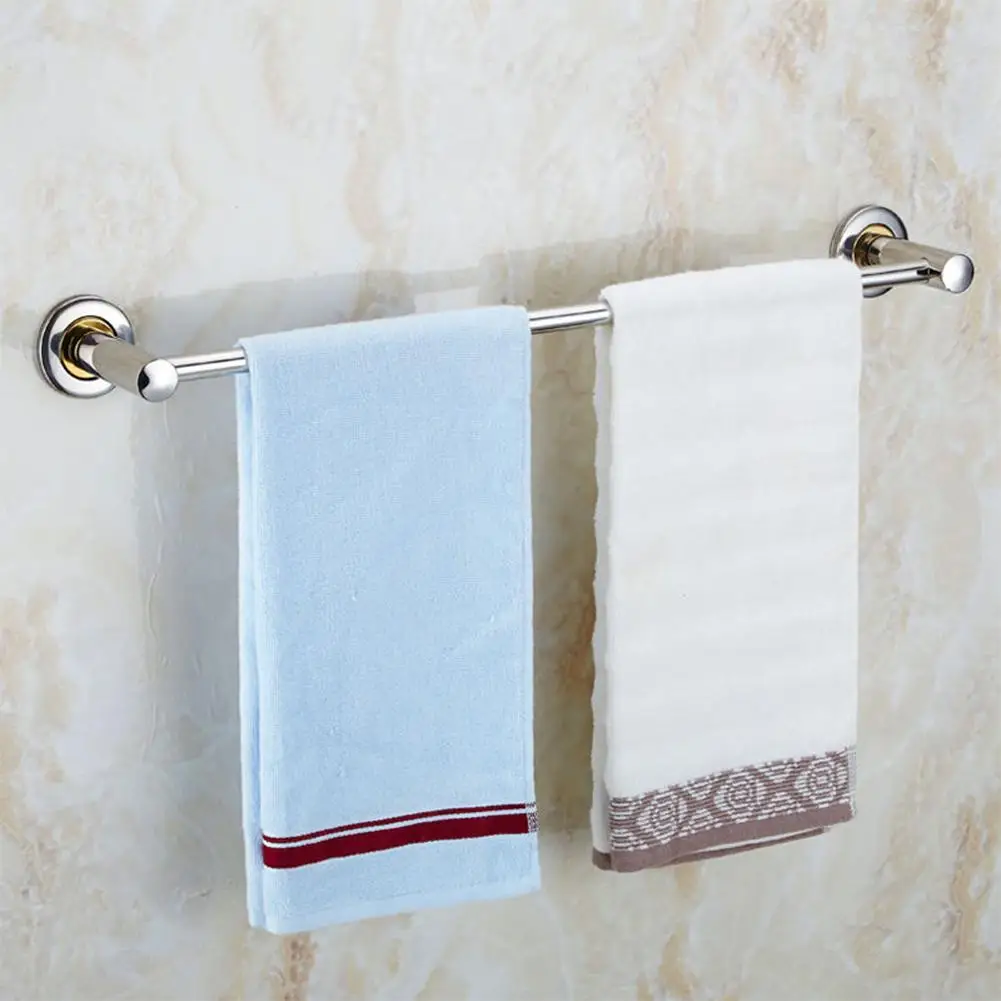 Towel Rack Wall Mounted Thick Stainless Steel Bathroom Towel Rack Shelf 1 or 2 Rail 40/50/60cm