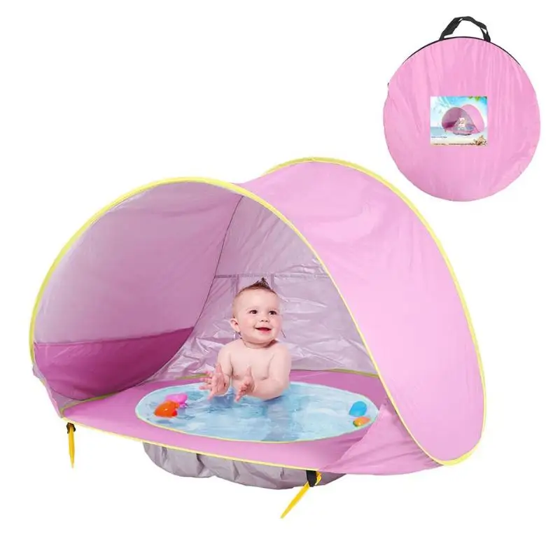الاطفال الطفل ألعاب خيمة للشاطئ للماء المحمولة بناء في الهواء الطلق الشمس الطفل السباحة بركة منزل اللعب خيمة اللعب للطفل الاطفال