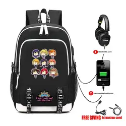 USB зарядка наушников подростков школьные сумки рюкзак для ноутбука Двойной плечевой сумки, дорожные сумки аниме Лав Лив Повседневное