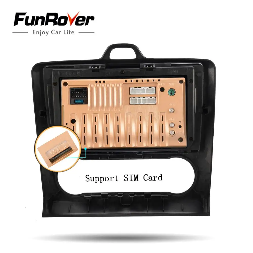 Funrover 2 din Android 9,0 автомобильный DVD мультимедийный плеер gps стерео navi для фокуса 2 2004-2011 Видео Авто Радио Навигация DSP