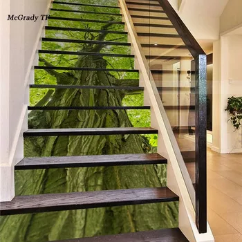 

13pcs/set Tree 3D Stair Stickers Waterproof Self-adhesive Removable Wall Floor Stickers DIY Home Decoraction Decorative Sticker