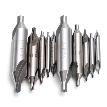 

10pcs/Set HSS Center Drills 60 Degree Combined Countersink Bits Electrical High strengthDrill Bits Woodworking Cutting Tool