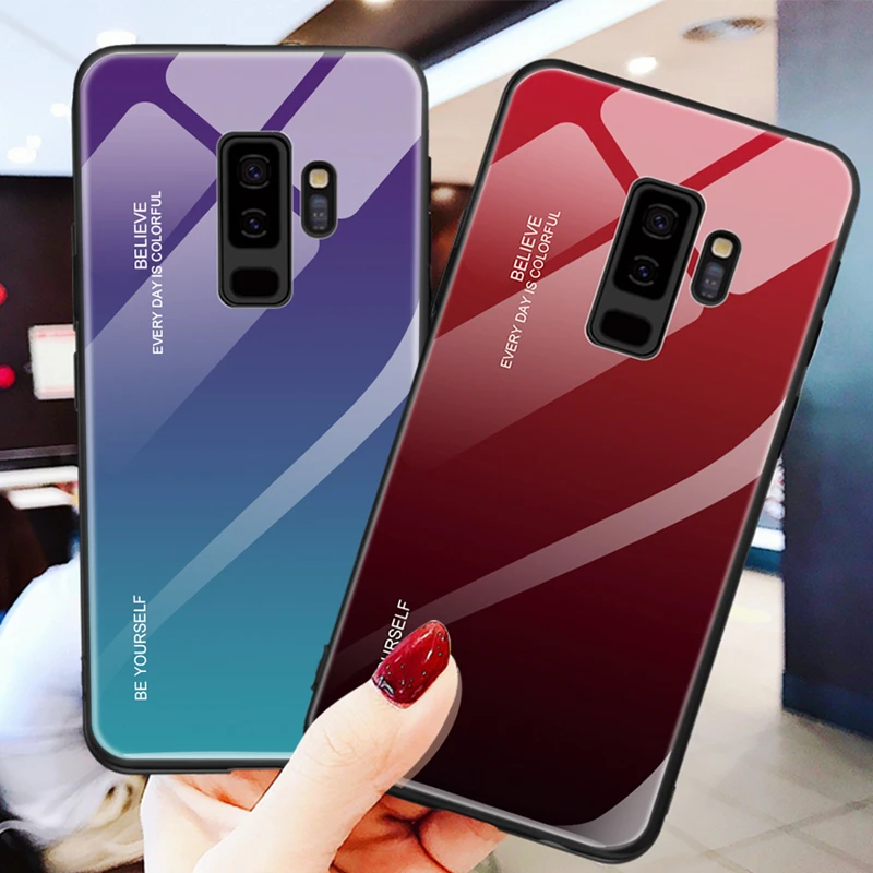 Градиентный чехол для телефона Samsung Galaxy S9 S8Plus Note 9 8 J6 J4 Plus A50S A7 A8 A6 2018 A750 A30 из