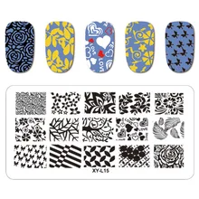 Kimcci Placas Prego Stamping Nail Art Modelos Stencils Flor Do Laço Animal DIY Imagem de Plástico Ferramentas de Salão de Beleza Manicure Polonês(China)