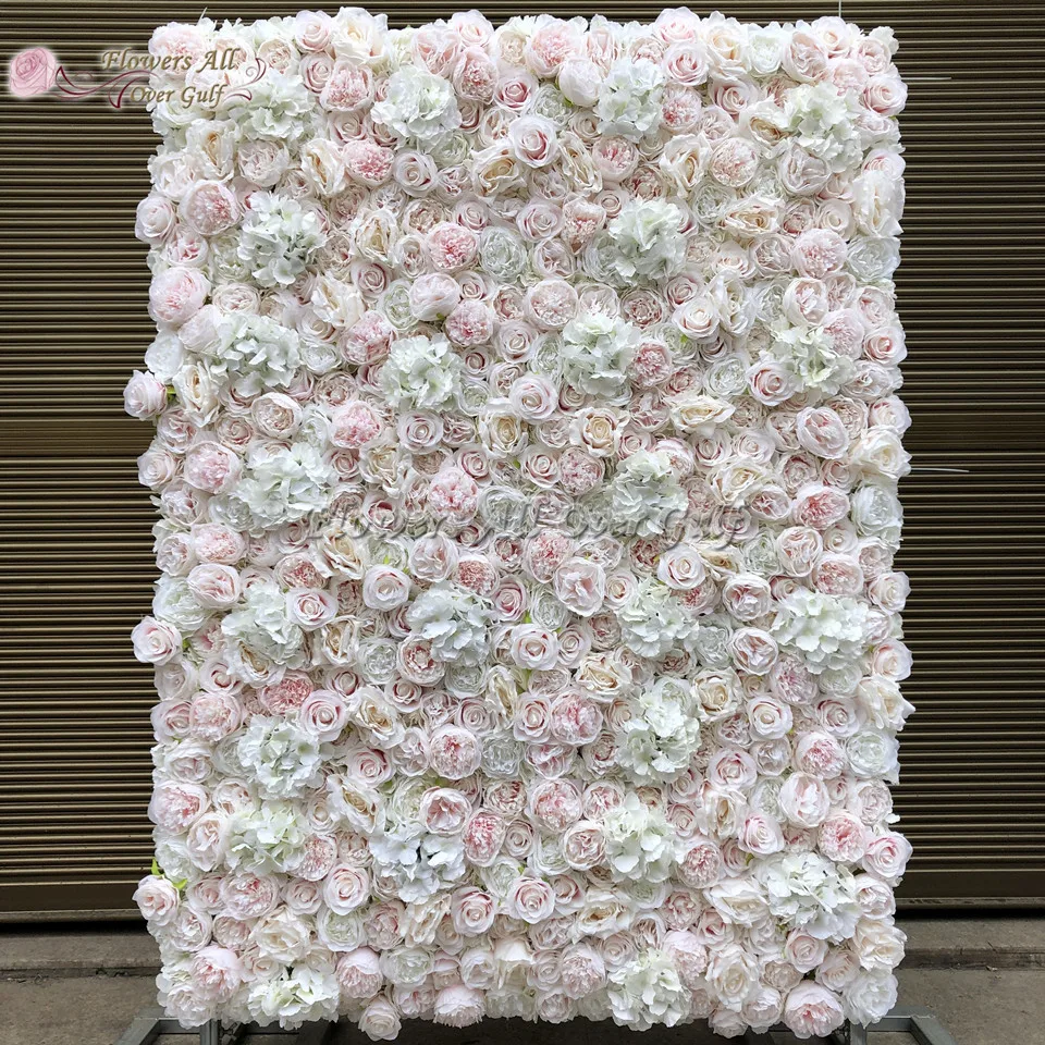 

3D Artificial Flowers Wall Panel Wedding Decoration Fake Rose and peony Flower Wall Wedding backdrop Runners Home Decor GY638