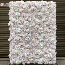 3D Artificial Flowers Wall Panel Wedding Decoration Fake Rose peony Backdrop Runners Home Decor GY638