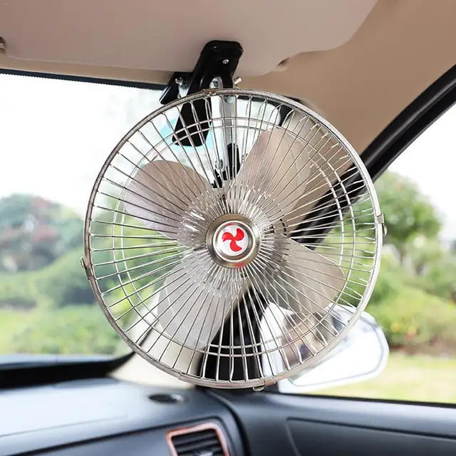 Car Electric Fan With Double Head 12V 24V Van Small Truck Inside