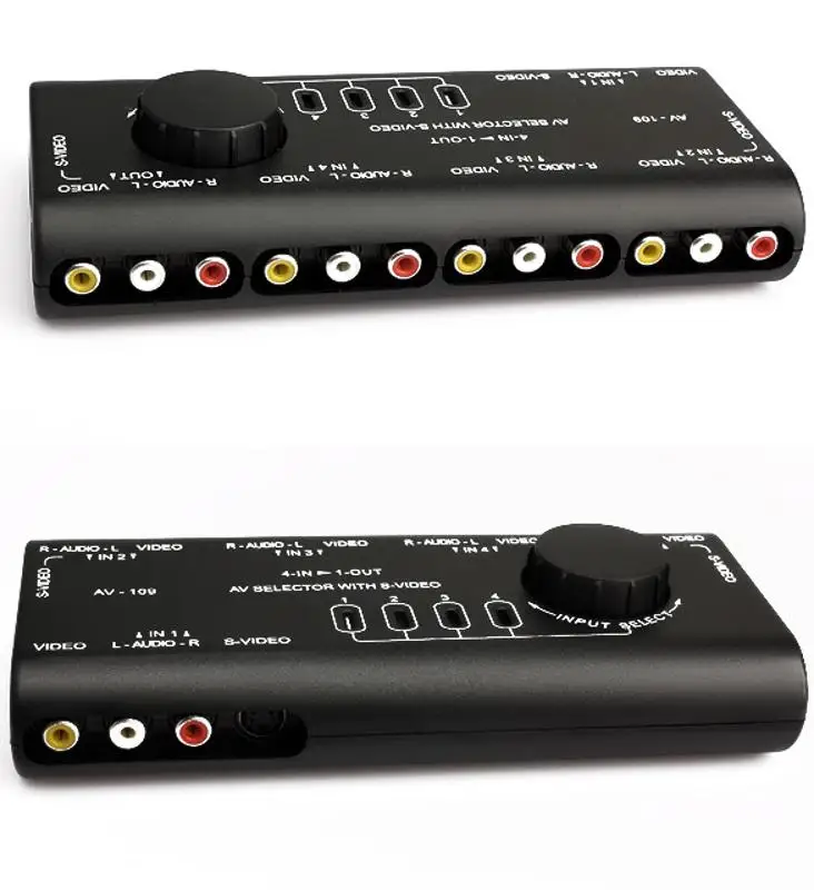 

AV Audio Video Signal Switcher 4 Input 1 Output Switch Video Game System Converter Adapter for XBOX/Playstation 2/TV/DVD/VCR