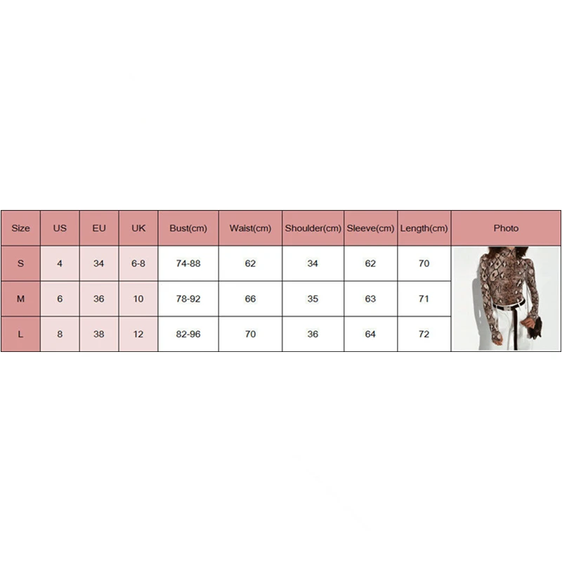 Женский Принт змеиной кожи Боди женские боди Женский комбинезон с длинными рукавами Топы с высоким вырезом Топы с леопардовым принтом Женское боди комбинезон