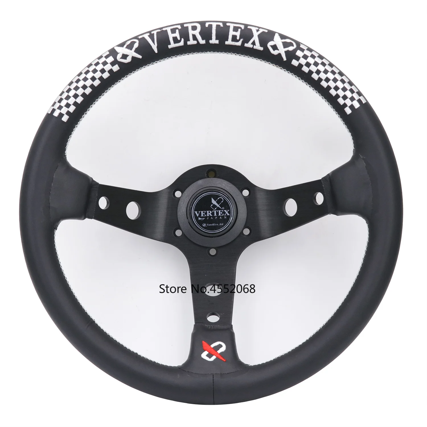 VERTEX 330 мм jdm Гоночный черный натуральная кожа Drift руль