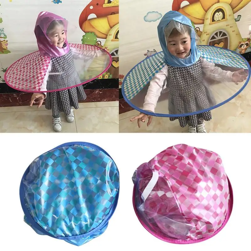 

UFO Shape Rainproof Windproof Fishing Umbrella Rain Hat Cute Child Poncho