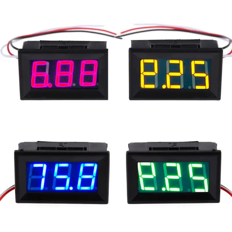 

New Direct Current 3 Wires 0.56 Inches LED Voltage Display Voltmeter Panel Measuring range:0V-10V/0V-30V/0V-100V/0V-200V