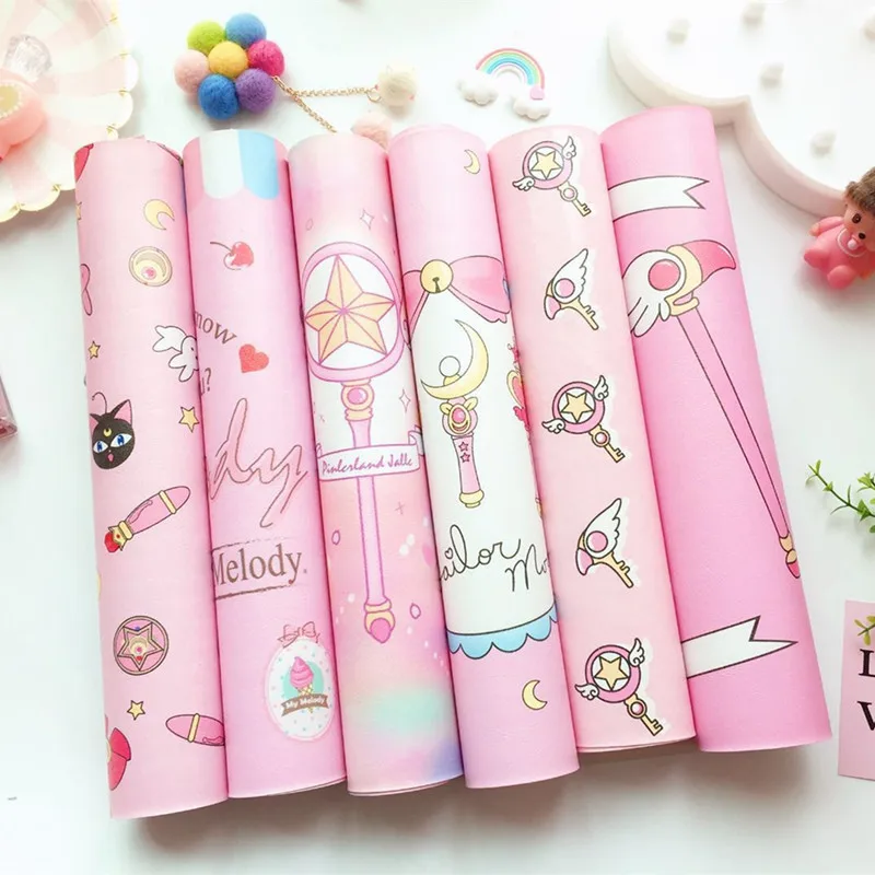 

Cute Sailor Moon Pink Printed Tablecloth Soft PU Placemat Table Cloth Waterproof Birthday Party Decoration Kids Christmas Gifts