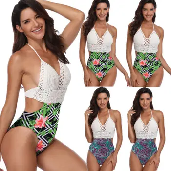 

Womens One Piece Bikini Monokini Swimwear Swimsuit Beach Swimming Bathing Suit