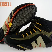 Merrell Мужская Профессиональная Уличная обувь из натуральной кожи, черные походные ботинки, устойчивые теплые горные кроссовки с V подошвой 39-45