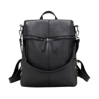 

Vintage Casual PU Leather Travel Bags School Backpacks Women Bag Women Backpack Lovely Girls School Bags Ladies Bag(Black)