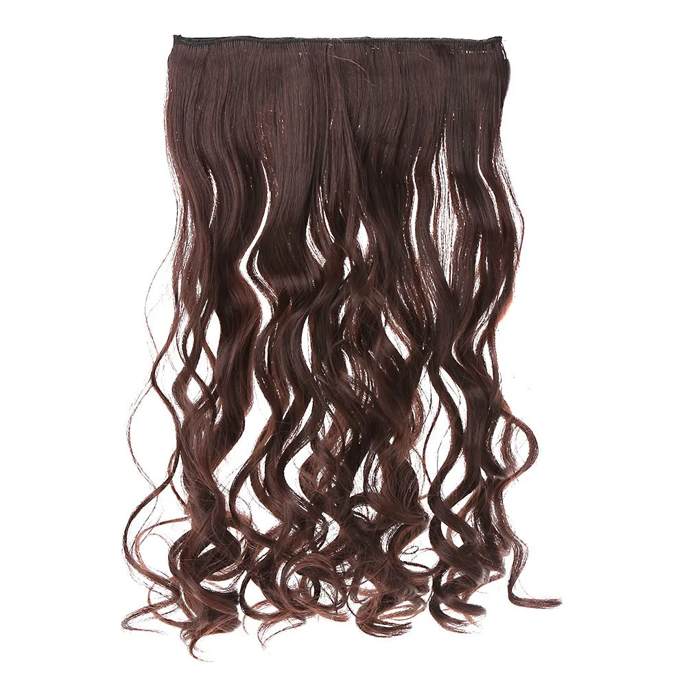 

5Clips Clip in on Wavy Curl Hairpieces Slice Hair Extension Ponytail