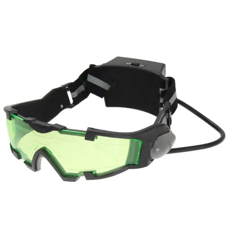 

Adjustable Elastic Band Night Vision Goggles Glass Children Protection Glasses Cool Green Len Eye Shield With LED Hunt Accessory