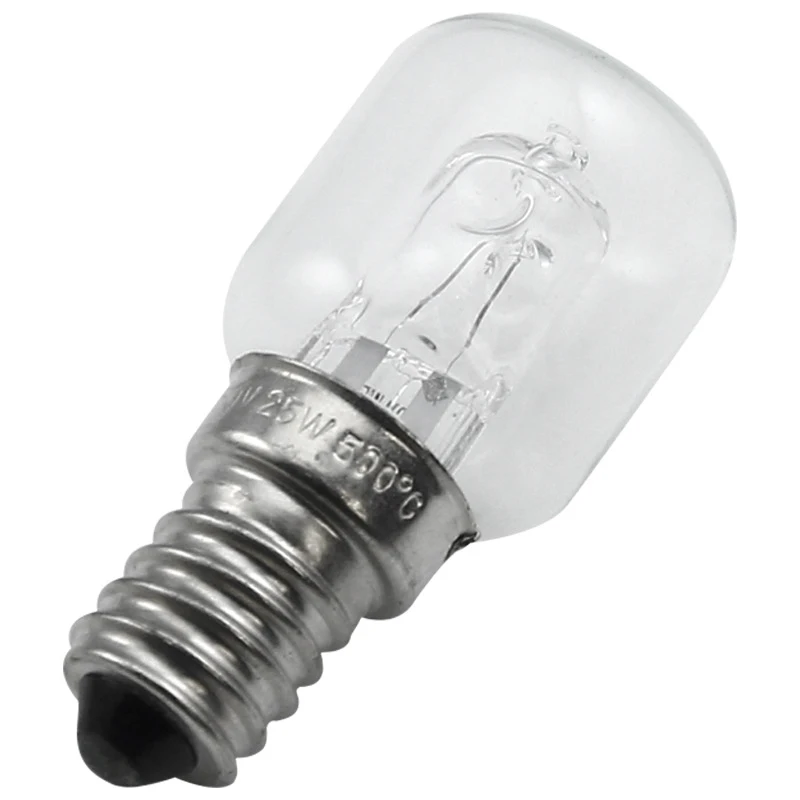 E14 высокое Температура лампы 500 градусов 25 W Галогенная пузырь лампочка для духовки E14 250 V 25 W кварцевая лампа