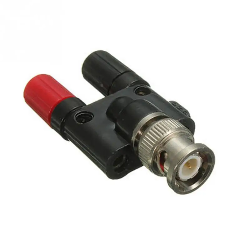 

Drop Shipping Metal+Plastic BNC Male Plug To Two Dual Banana Jack RF Adapter Connector wholesale