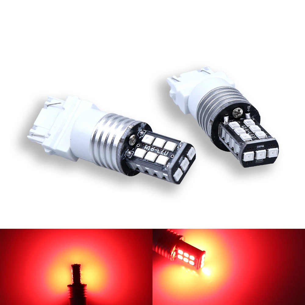 

1Pcs White/Amber No Hyper Flash 3157 2835 Chip 15SMD Switchback LED Bulbs For Front Turn Signal Lights