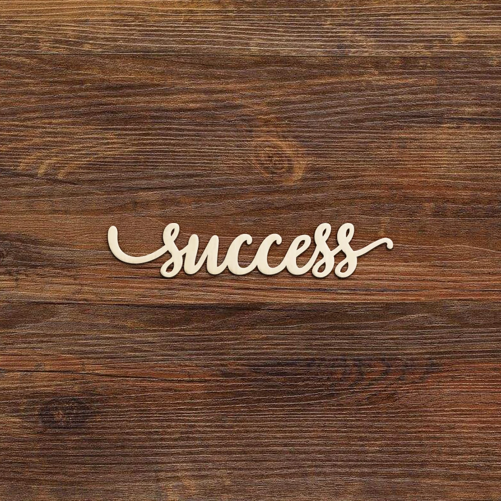 

Success Script Wood Sign Wooden Laser Cut Art Room Sign Success Sign Gallery Office Desk Wall Decoration