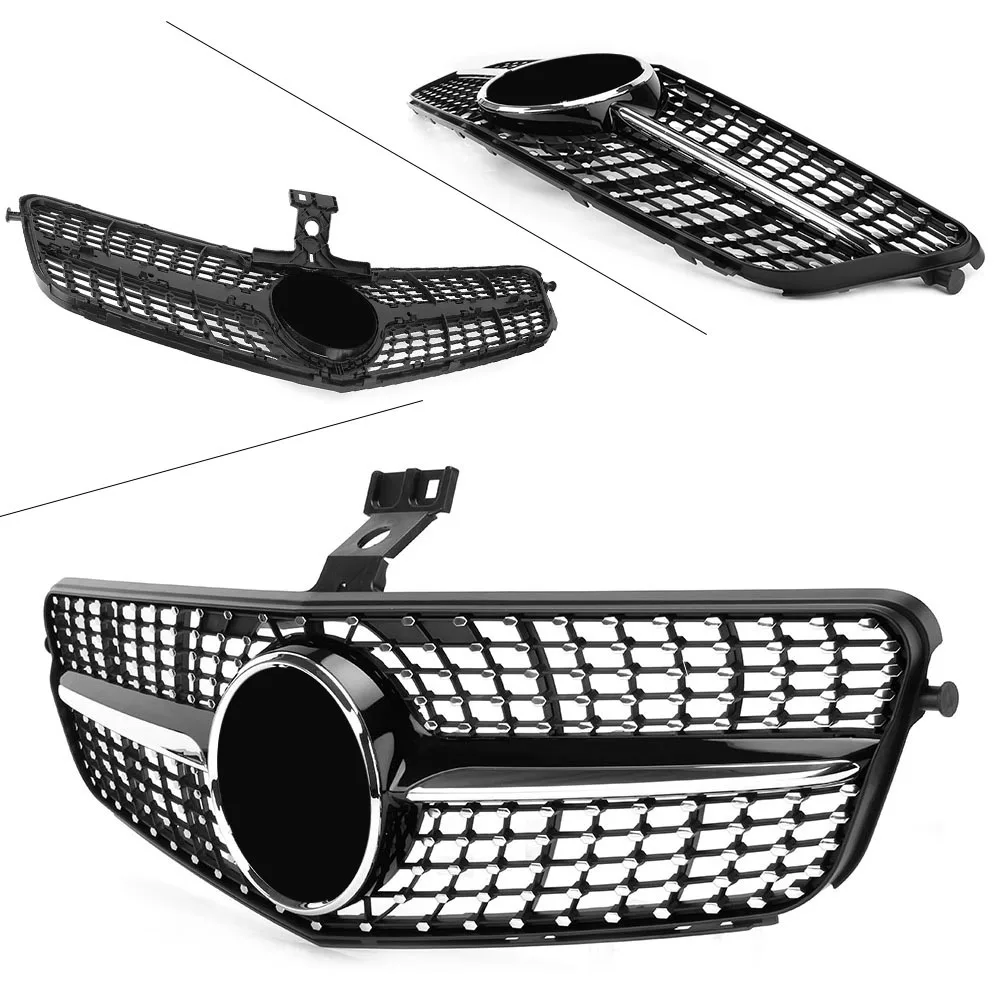 Car Front Bumper Mesh Grille Diamond Style ABS For Mercedes-Benz W204 C CLASS C180 C200 C300 2008 2009 2010 2011 2012 2013 2014 |