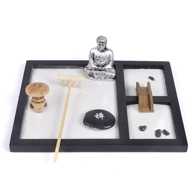 

Zen Sand Table With Candle Holder Home Temple Fengshui Ornaments Decorations Resin Crafts Buddha Statue Desktop Decoration