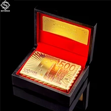 Cartas de juego de póker de oro de 24K, baraja de juego de póker de lámina dorada, cartas mágicas impermeables con caja de madera negra