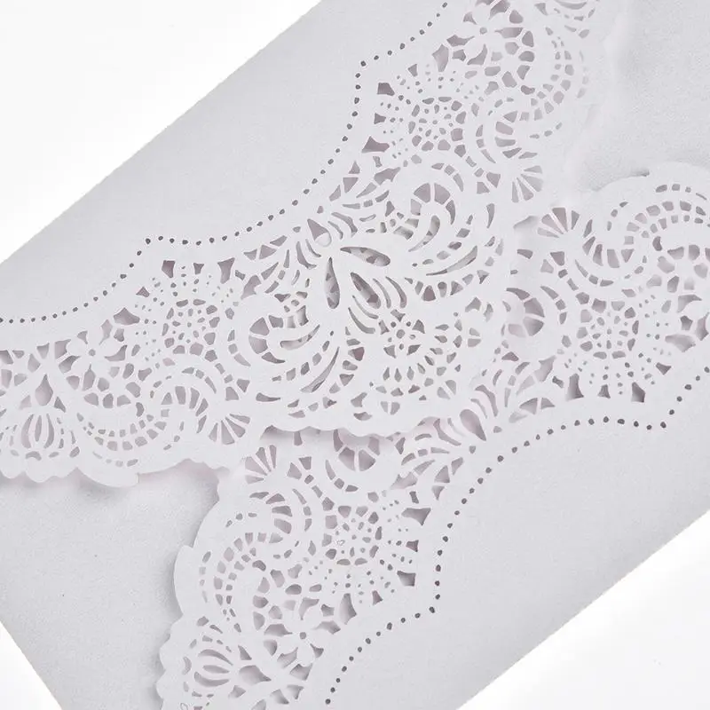  10PCS/set Hollow Laser Cut Wedding Invitations Card Personalized Custom with Envelope & Seals Weddi - 32965293129