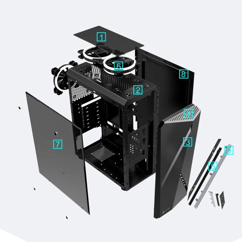 Игровой чехол MicroATX компьютерный ПК чехол s Mini настольный компьютер чехол шасси-RGB светильник боковой Мини ПК Чехол Компьютерная башня