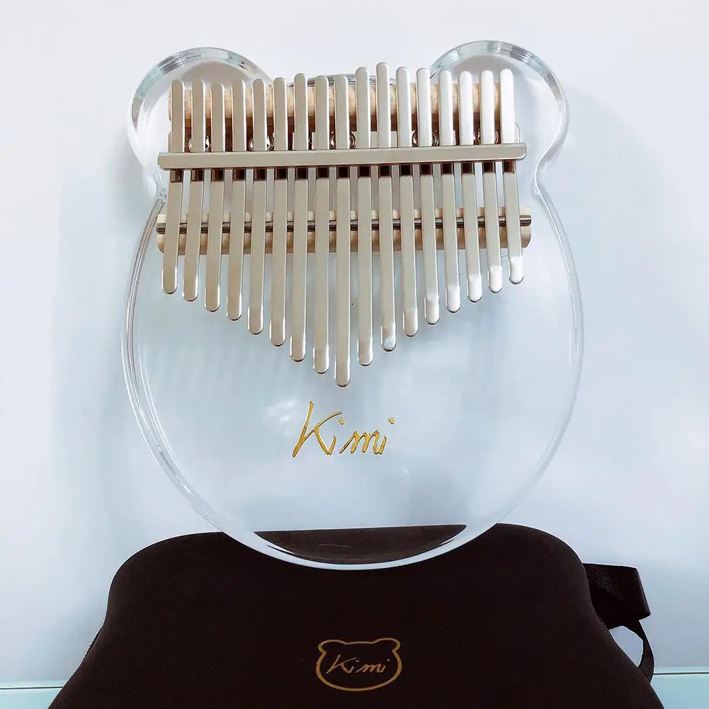 Bolsa de Concerto Chave Kalimba Acrílico Polegar Piano Teclas Mbira Transparente Teclado Instrumento Sintonizador Martelo Kimi Calimba Mini 17 - Image 2