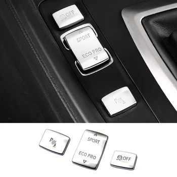 

For BMW 1 2 3 4 Series 3GT 3pcs ABS Chrome Interior Center Gear Shift Left Side Switch Button Cover Sticker Trim