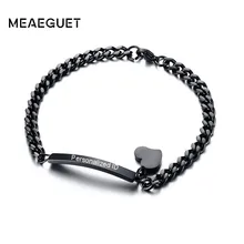 Шарм для женщин гравировка ID браслет персонализированное имя нержавеющая сталь браслет ювелирные изделия для жены мамы Подарки